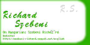 richard szebeni business card